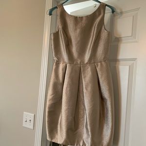 White House black market gold cocktail dress